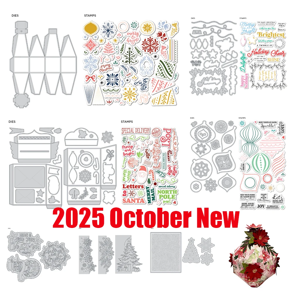 

Prick Christmas Vintage Ornaments Metal Cutting Dies and Stamps for DIY Scrapbooking Handmade Diary Album Cards 2025 October New