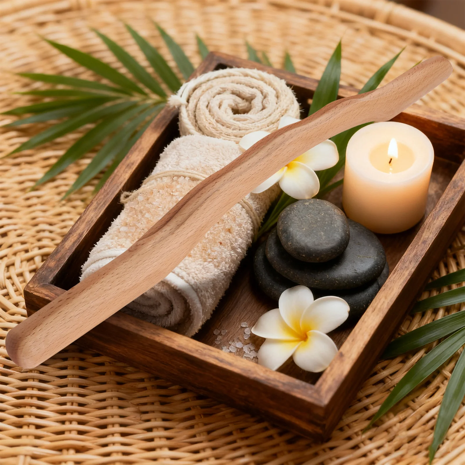 

4Pcs Guasha Wood Scraping Rods Premium Wooden Massage Sticks for Body Meridian Therapy Blood Circulation Relaxation