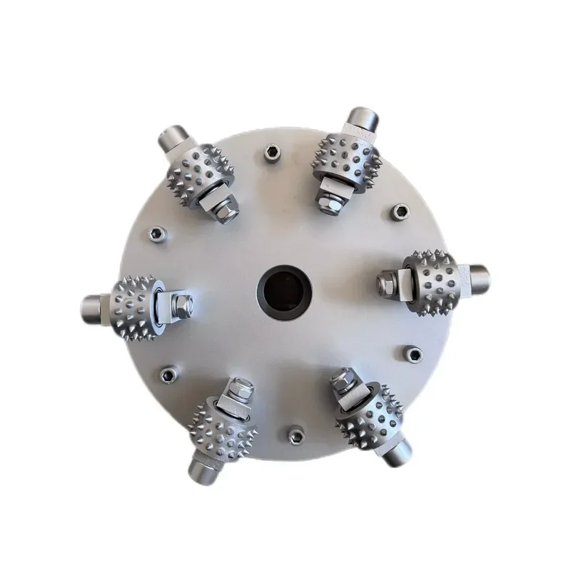 250mm 300mm 6 Rollers Rotary Bush Hammer Plate Stone Grinding Tools Hand Held Machine Bush Hammer Grinding Head for Granite