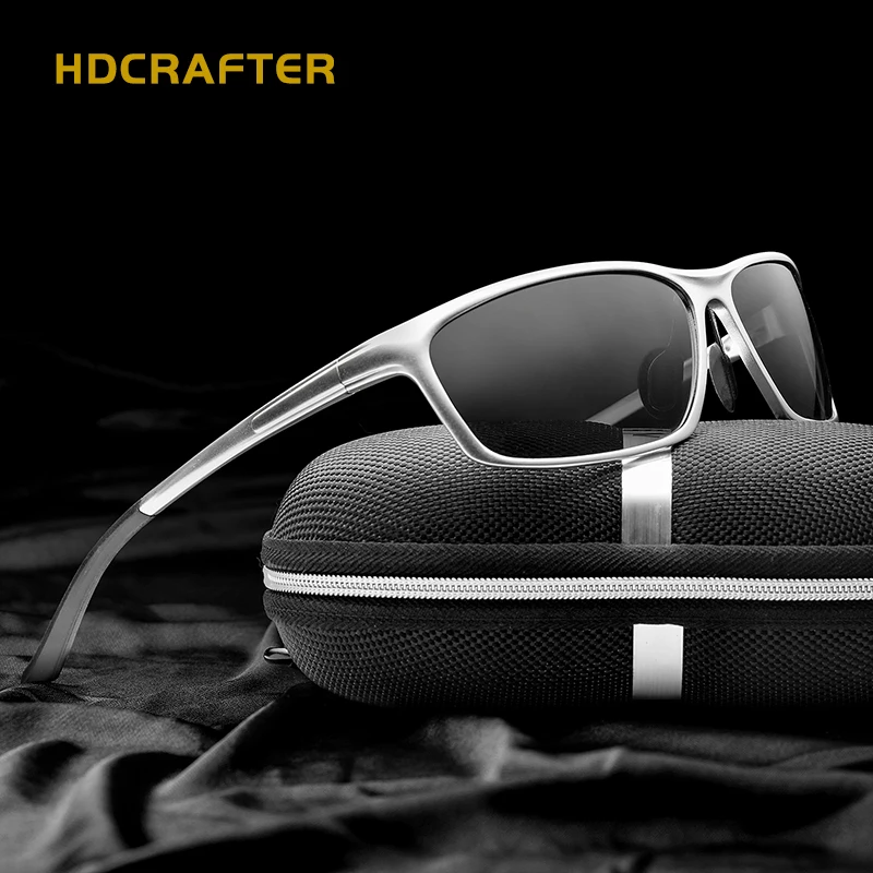 HDCRAFTER Aluminum Magnesium Men\'s Sunglasses Polarized Driving Sun Glasses Mens oculos Male Eyewear Accessories