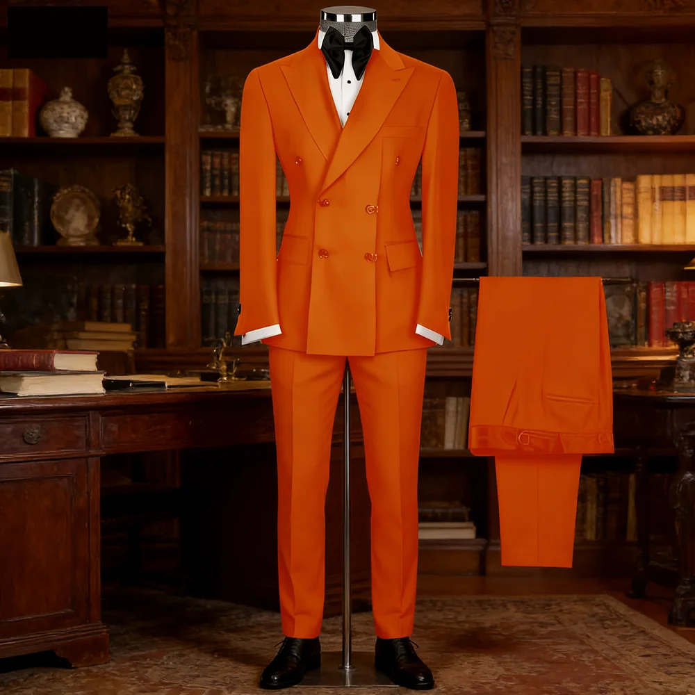 

2-Piece Formal Men's Terno with Peak Lapel Blazer Classic Smoking Suit for Wedding Slim Fit Custom-Made Male Attire