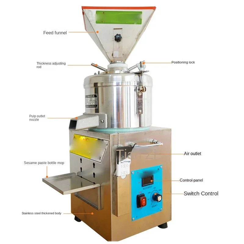 48V 60V Sesame Paste Machine Special for Electric Vehicle Battery Peanut Butter Machine Making Sesame Paste Juice Stone Mill