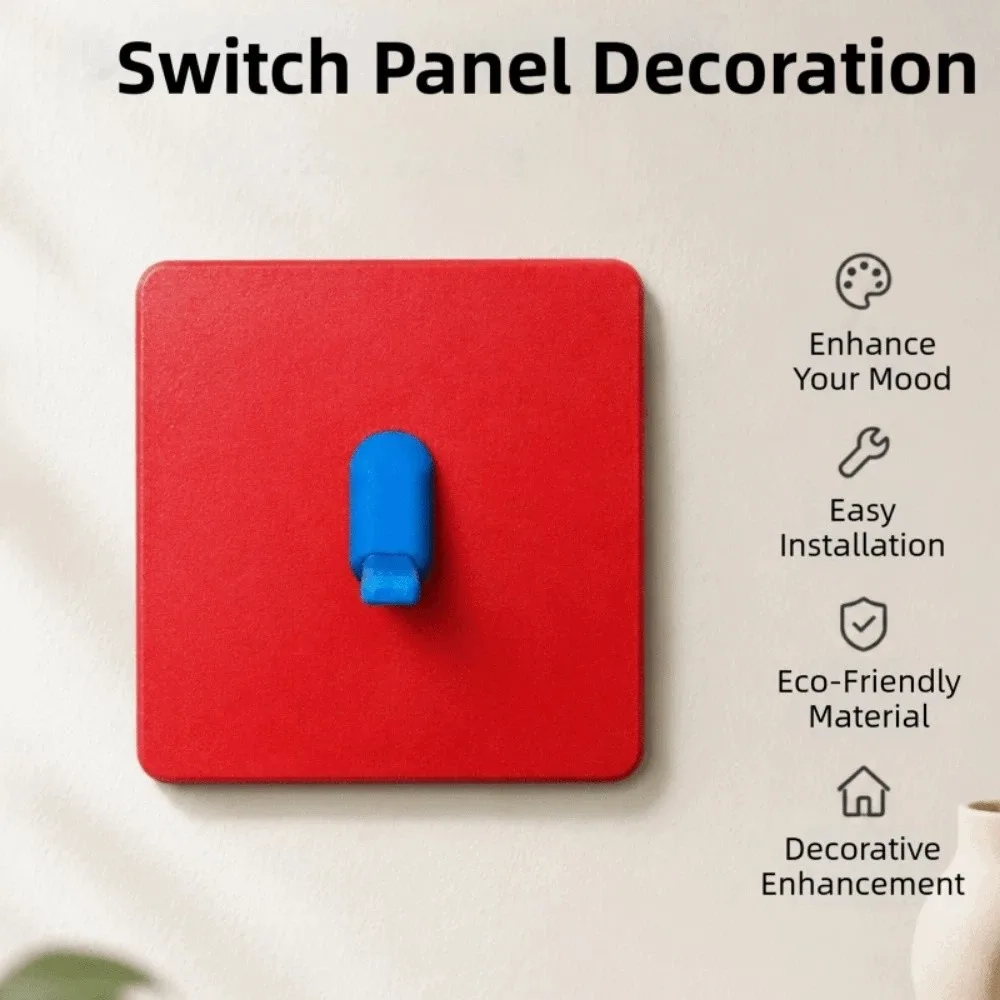 1/2/3 Gang Light Switch Cover 3D Printed Retro Vintage Console-shaped Switch Cover Self-Adhesive 86 Type Switch Frame Cover