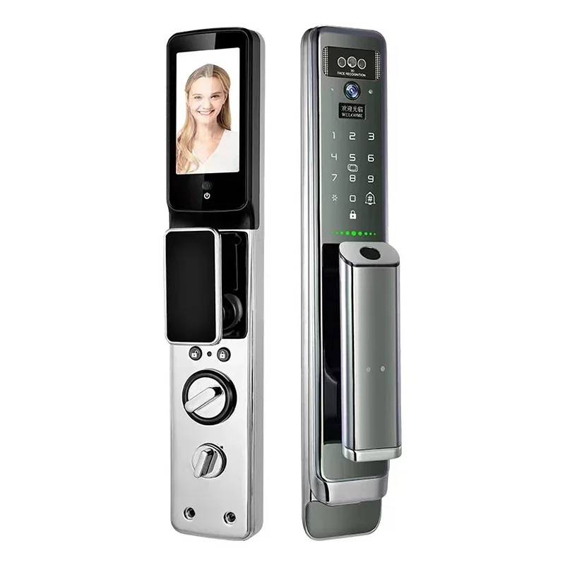 

YyhcYyhcLuxury 3D Face Recognition Smart Locks WiFi App Fingerprint Password Card Keyless Smart Door Lock With Camera