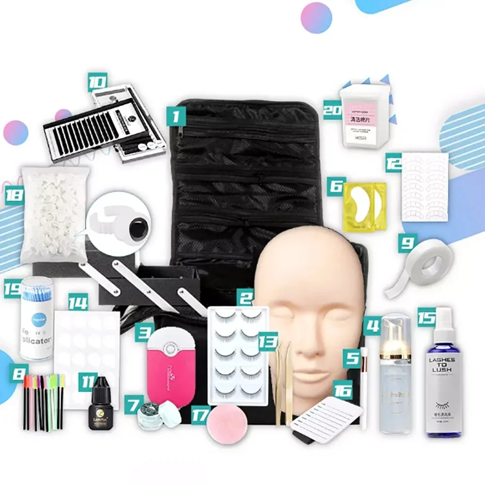 LashPlus Eyelash Training Extension Kit Lash Cleanser Brush High Quality Lash Extension Kit Box