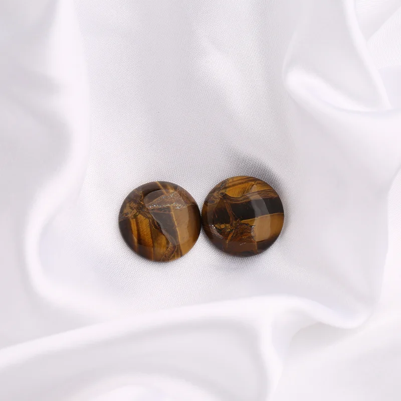 

Beads Jewellery Making Tiger Eye Cabochon- Handmade Round Cabochon For Ring Earrings Making Jewelry Accessories