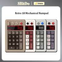 8BitDo Retro 18 Mechanical Numpad,  Bluetooth / 2.4G / Wired Numpad Supports Calculator Mode,for PC Windows and Android