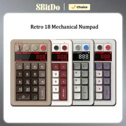 8BitDo Retro 18 Mechanical Numpad, Bluetooth / 2.4G / Wired Numpad Supports Calculator Mode,for PC Windows and Android