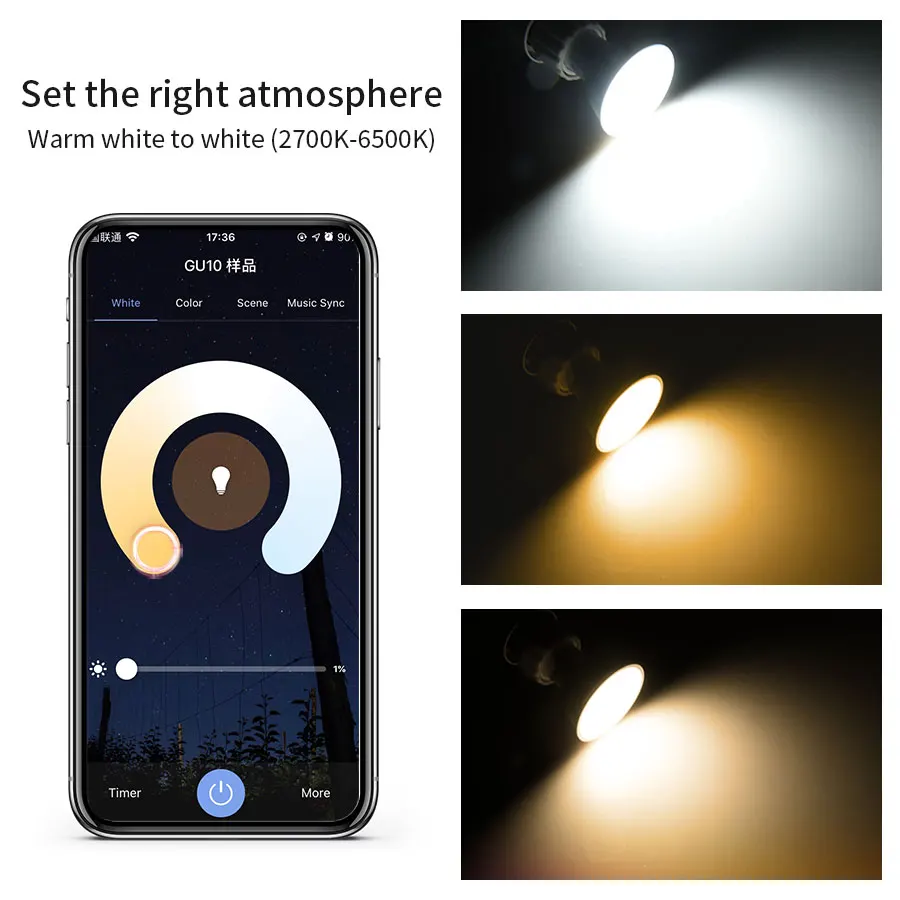 RGB GU10 220V 110V WiFi Smart Bulb with APP Remote Control Tuya Smart Light Bulbs Compatible with Google Home Alexa Smart Lamp