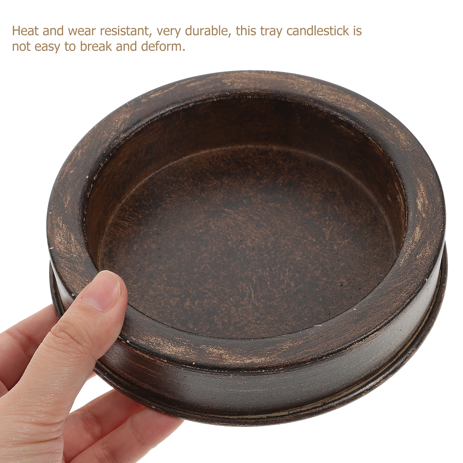 

Iron Holder Tray Vintage Plate Metal Decorative Tray Compact Size for Scented Pillar Candles Wedding Home Decor