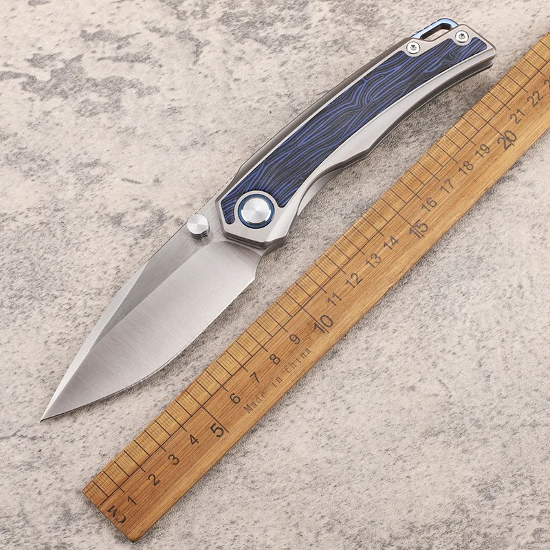 Kesiwo Blue Fairy M390 Titanium G10 Handle Cool Outdoor Tactical Camping Survival Hunting Gift Sharp Pocket EDC Folding Knife