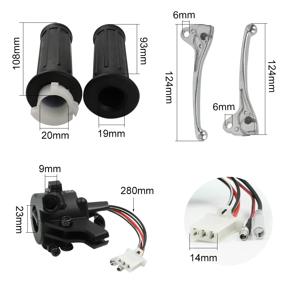 Throttle Housing On/Off Switch Brake Levers Hand Grips Assembly for Yamaha PW50 PY50 PY Peewee PW 50 Y-zinger Dirt Pit Bike