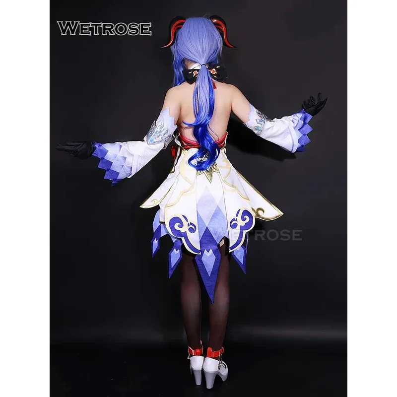 ZA01 【Wetrose】en Stock disfraz de Cosplay Ganyu SSR Genshin Impact Gan Yu conjunto completo peluca zapatos HalloZa0 @