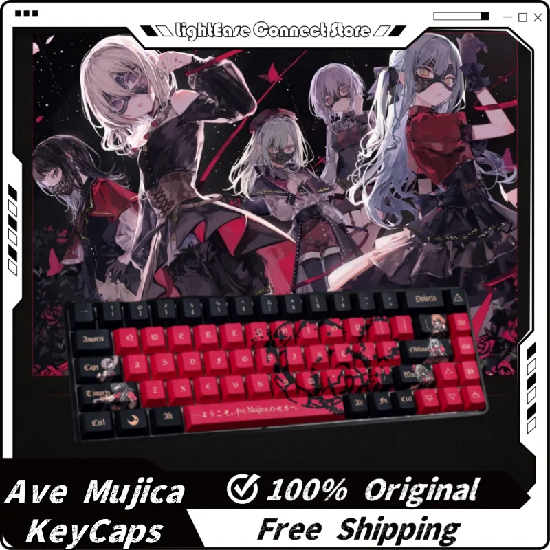 

Тематические колпачки для клавиш Avemujica, 120 клавиш, вишневый профиль, экологически чистая механическая клавиатура с сублимационной краской Pbt, колпачки для клавиш с героями мультфильмов в стиле аниме