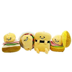 Kawaii Gudetamas pluszowe zabawki śliczne żółtko Hamburg Sandwich lalki Cartoon pluszowe zabawki Kawaii ozdoba do pokoju na prezent dla przyjaciół