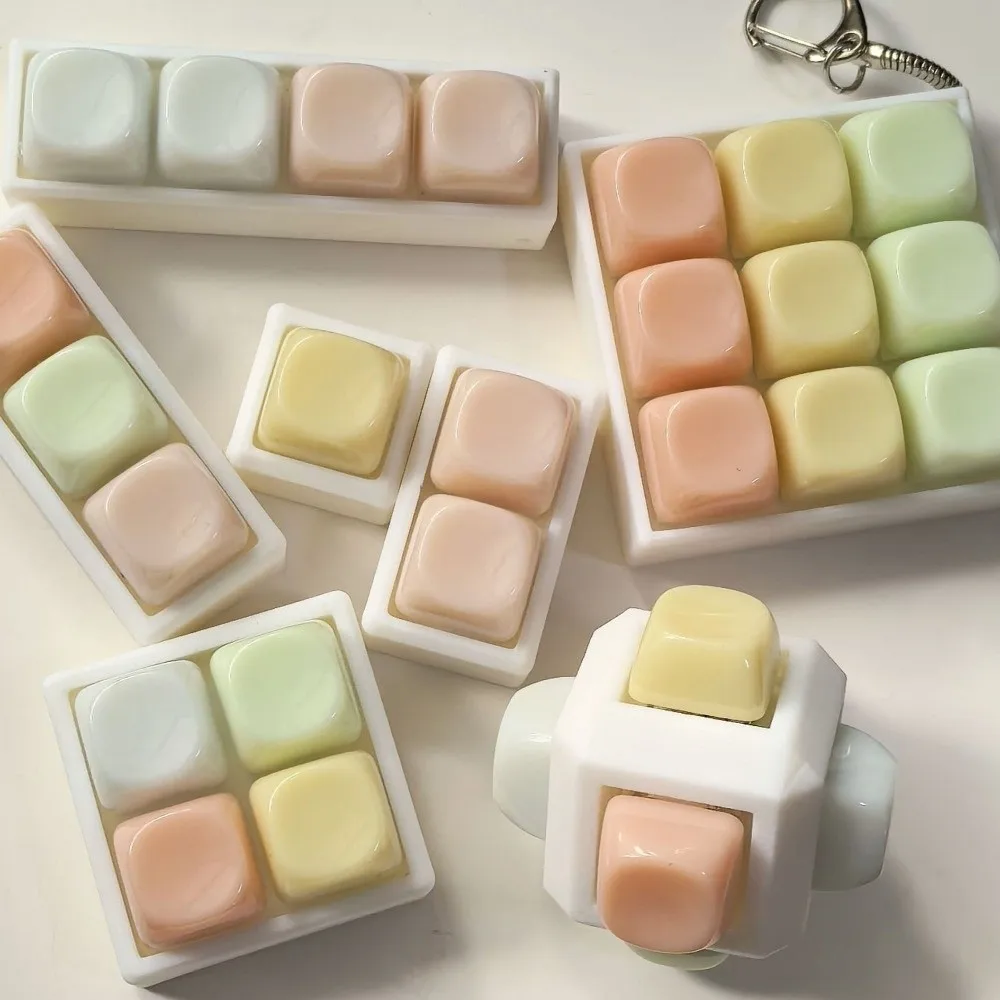 

New 2/3/4/6/9 Keys Finger Keyboard Keycap Stress Relief Fidget Keychain Soft Sweets Key Button Decompression Toy Gift