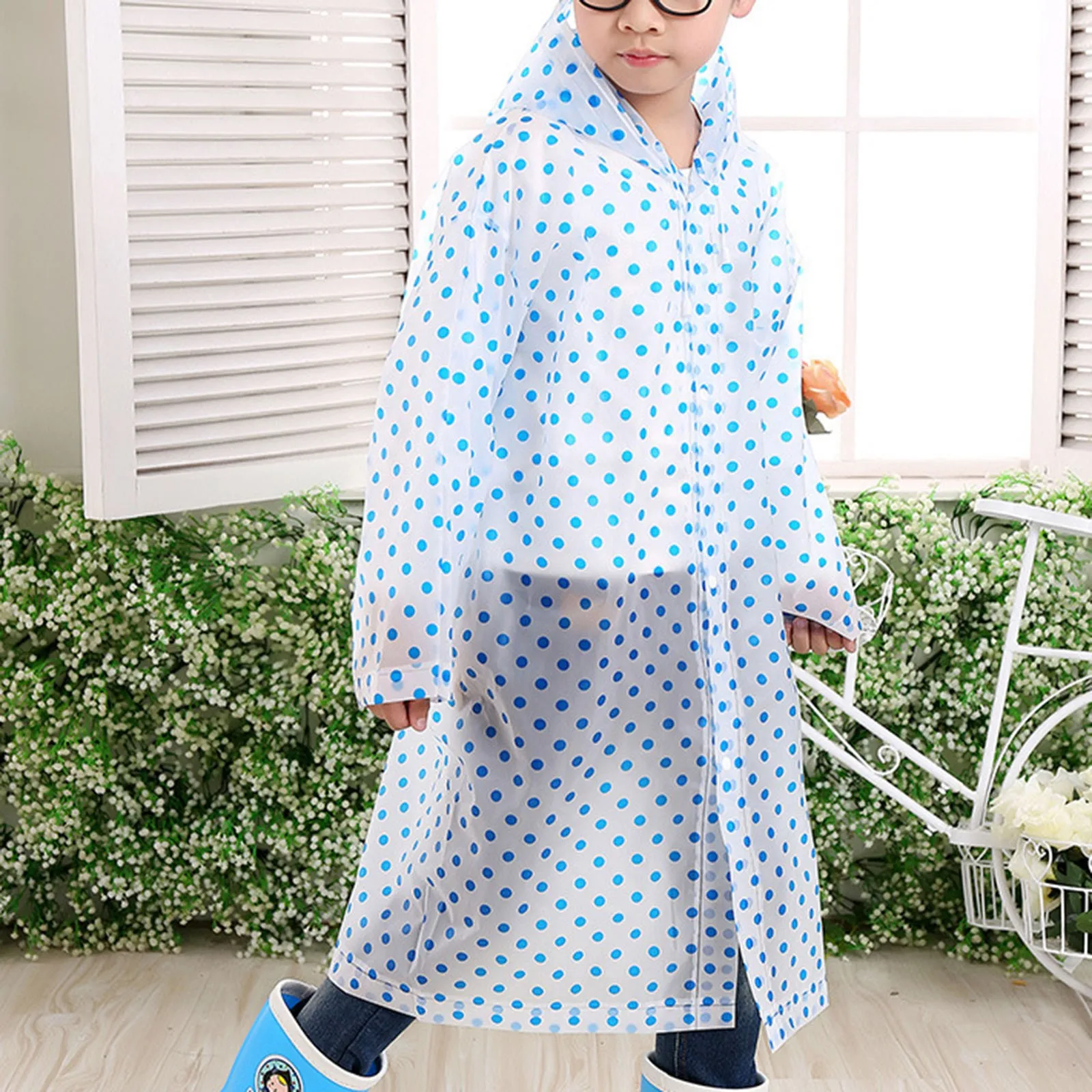 Children Transparent Windproof Bicycle Motorcycle Raincoat Boy Girl Rain Poncho Impermeable EVA Hiking Raincoats For Children