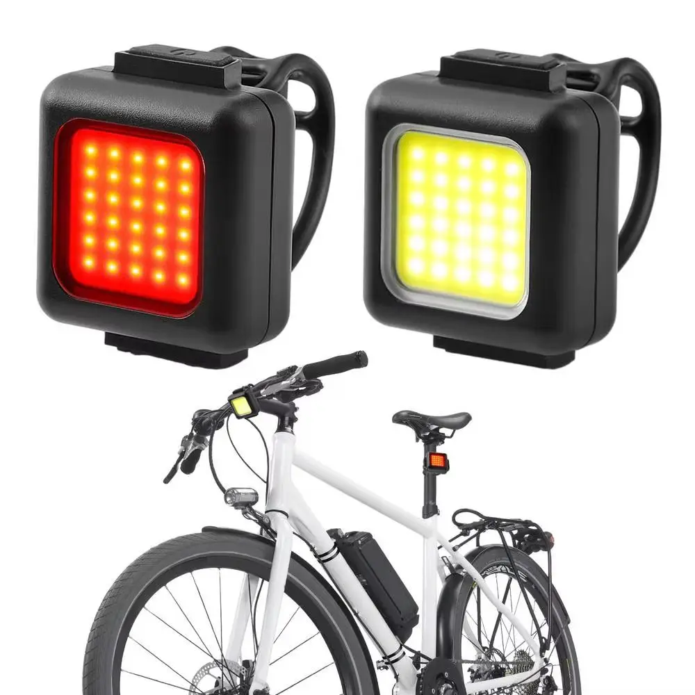 2pcs USB Rechargeable Mountain Bike Light Waterproof Easy Mount Bicycle Light Combination Super Bright Mini LED
