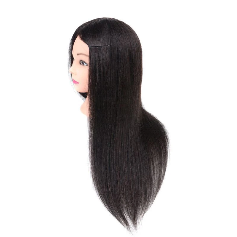 Modèle de tête de coiffure, modèle de fausse tête, cheveux réels complets, tête de modèle de beurre, pratique de coupe de cheveux, Apprenti barbier, 100%