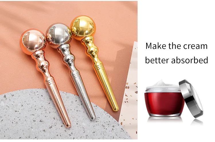 304 roestvrij staal Ice Wave Ball Roller Massage Stick Facial Beauty Stick Ice Comprimeren Oogmassage Huidverzorgingstool