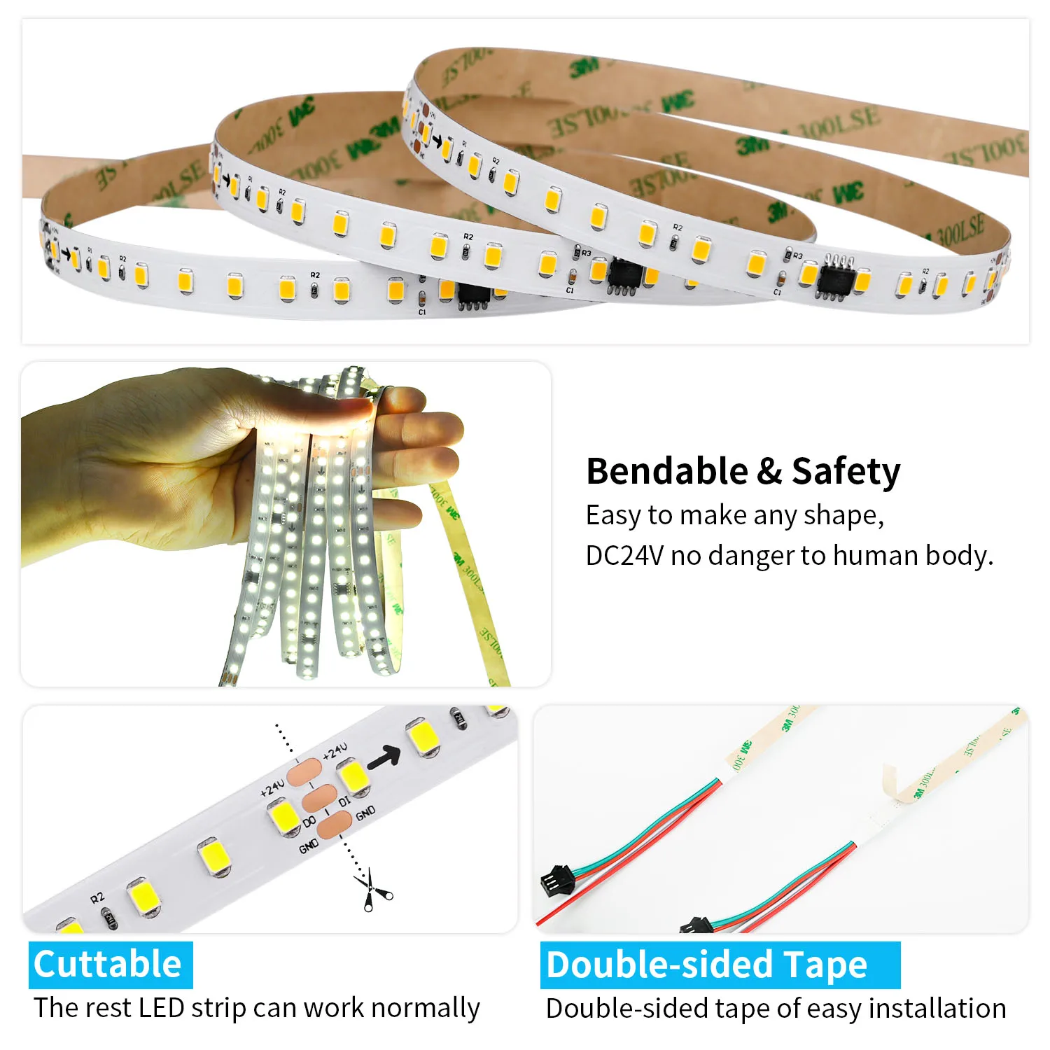 Striscia LED flessibile con acqua corrente da 10 m DC24V WS2811 SMD2835 120 LED / m Set di lampade lineari flessibili indirizzabili con pixel da corsa di cavalli