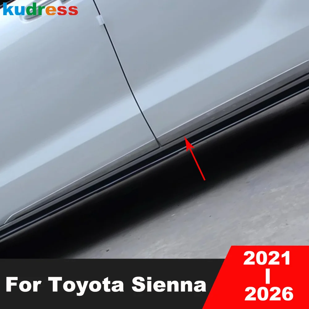 

Хромированная декоративная накладка на боковую дверь для Toyota Sienna XL40 2021-2026, молдинг-полоса, аксессуары для автомобиля