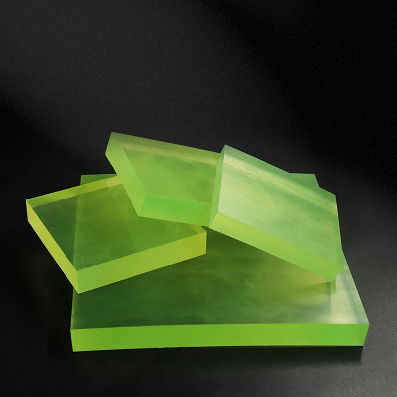 PU Polyurethane Sheet Translucent Yellow-Green Plate 100x100mm to 2000mm Square PU Board