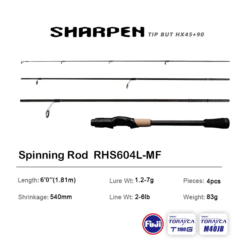 PURELURE SHARPEN Reizen Zacht Lokken Lang Spinnen en Casting XF/MF Actie Hengels FUJI Componenten Bass Snoek Hengel Hengel Reel