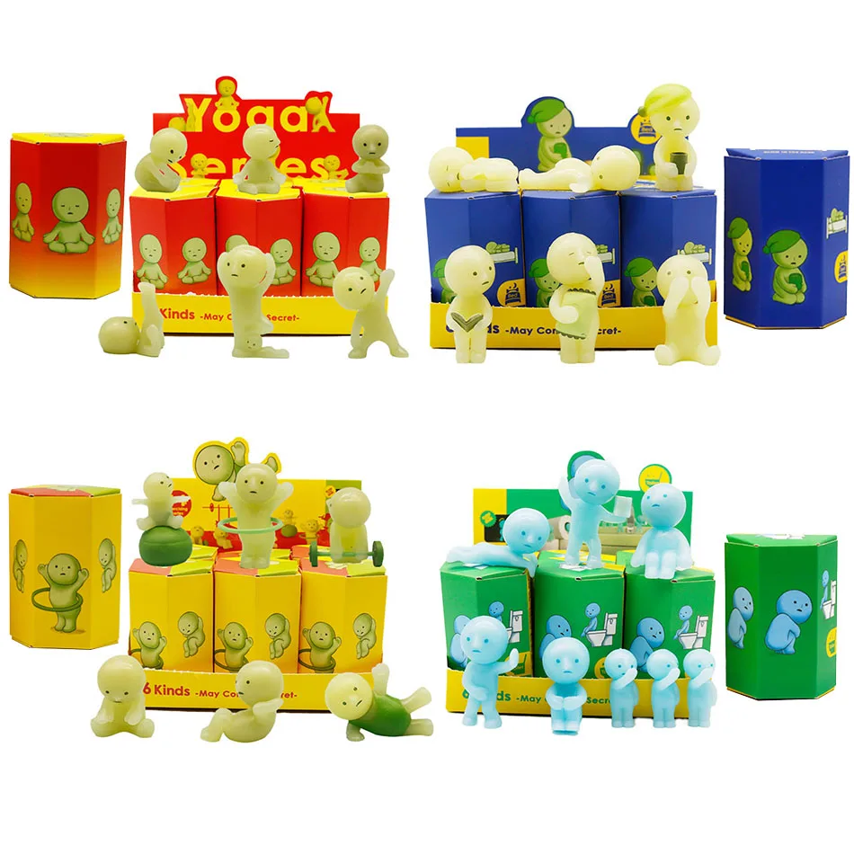 5 أنواع SMISS سلسلة متعددة Noctilucent الأخضر دمية صندوق أعمى عمل أرقام الديكور سطح المكتب لعبة مجسمة لهدايا الكريسماس