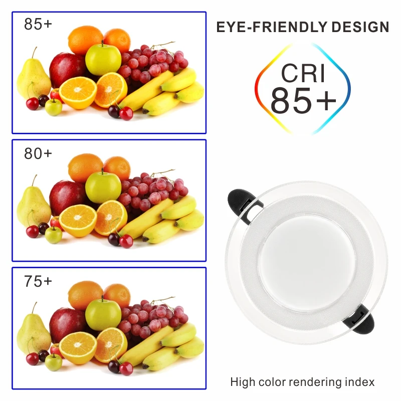 Lámpara LED descendente de 6W, foco empotrado de 220V, Panel de luz redondo, 3 colores, iluminación interior cambiable, 10 unids/lote