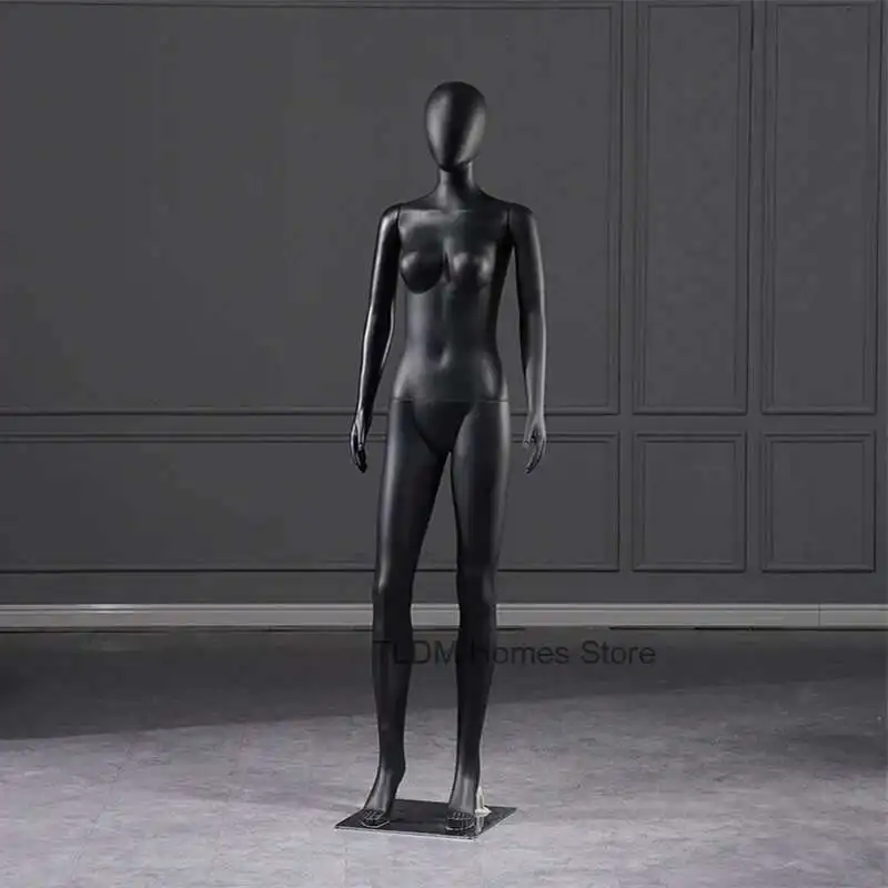 

Mannequin Props Female Full Body Human Dummy Black Gold Face Hollow Mannequin Women's Clothing Store Clothes Display Stand