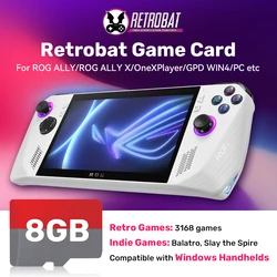 8G Game Card Built-in 3170+ Retro/Indie Games TF Card with Retrobat for PC/ROG ALLY/ROG ALLY X/OneXPlayer/GPD WIN4/Steamdeck