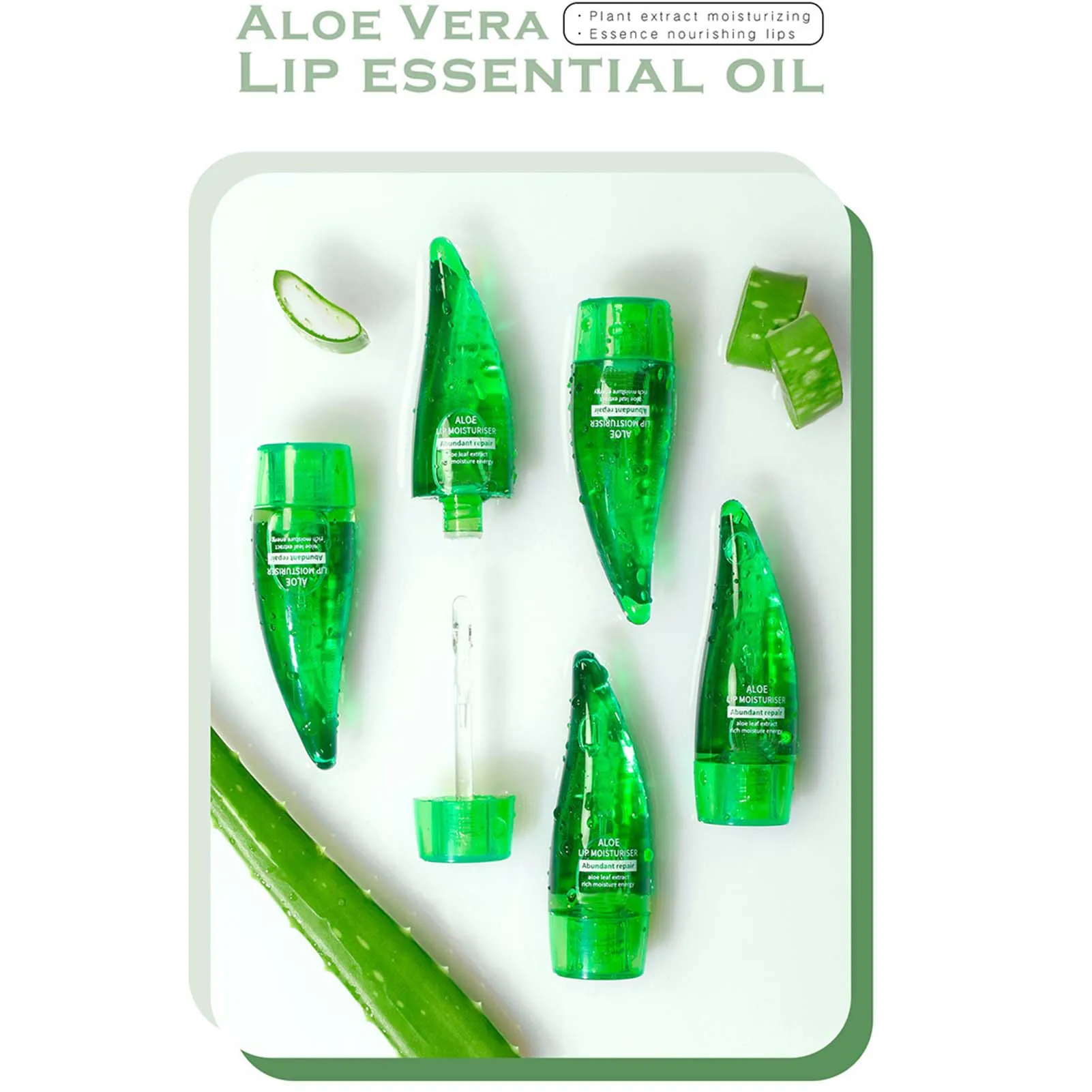 Aceite de Aloe Vera para el cuidado de los labios, reparador hidratante