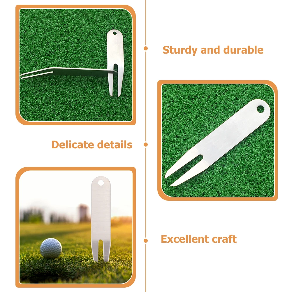 

Repairing Divot Fork Golf Tools Major Portable Golfs Silver Stainless Steel