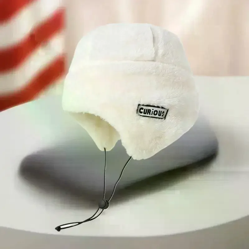 

Зимняя толстая плюшевая женская шапка, ветрозащитная, морозостойкая, теплая защитная шапка для ушей, однотонная бархатная шапка унисекс, шапка-наушники
