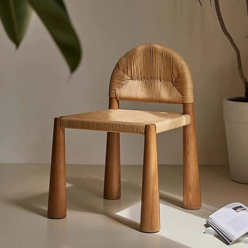 Medieval dining table chairs, French retro solid wood dining chairs