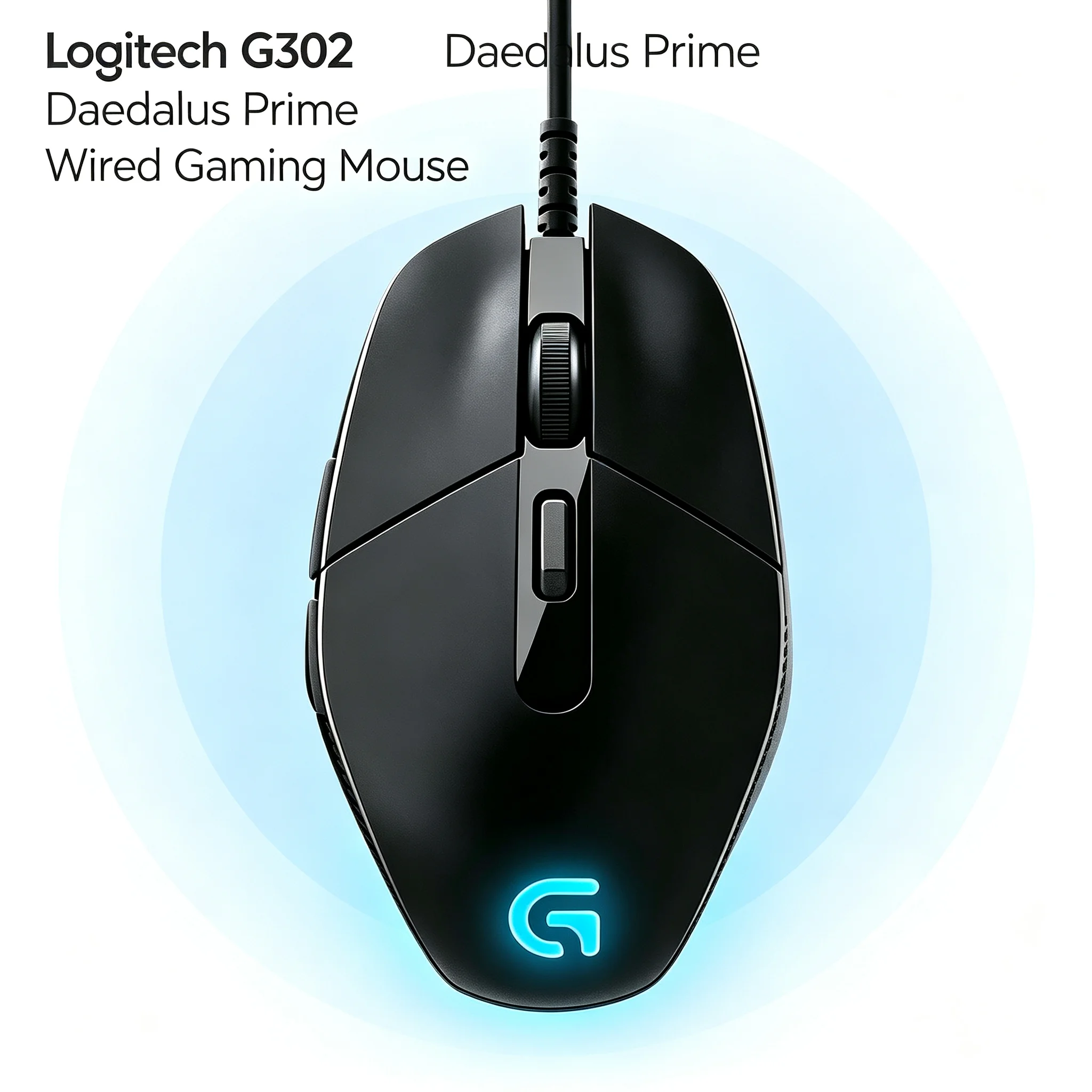Logitech G302 Daedalus Prime Wired E‑sports Mouse Balanced Hand Feel 4000DPI Adjustable for Valorant CS2 Apex Legends Hobby Game
