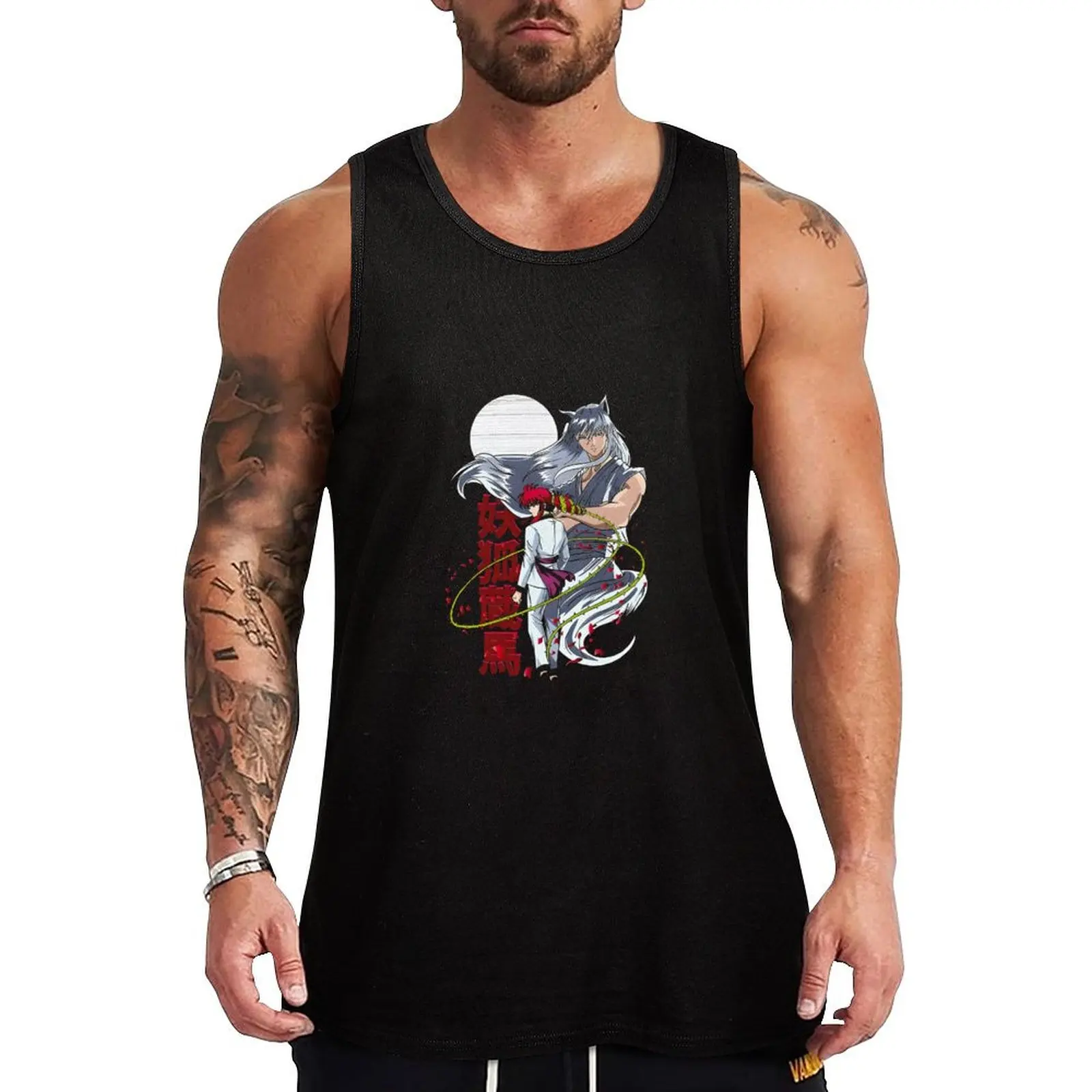 Camiseta sin mangas Kurama Yu Yu Hakusho, camiseta sin mangas informal para uso diario, camisa suave de ajuste relajado
