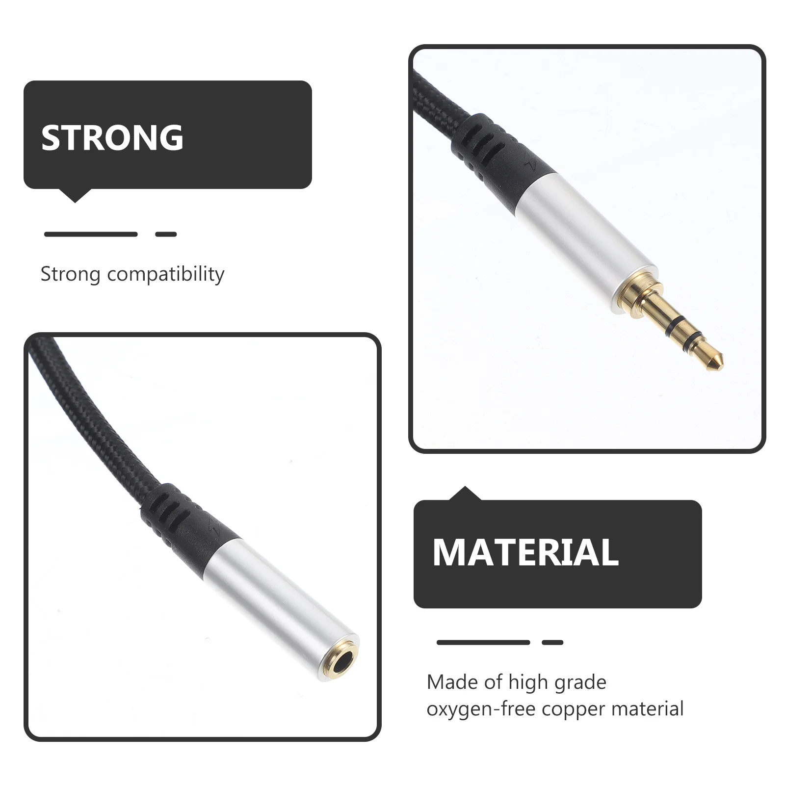 

1.5m Audio Extension Cable for Headphones Aux Extender 3.5mm Male to Female Cord Compatible with Car Stereo Speaker