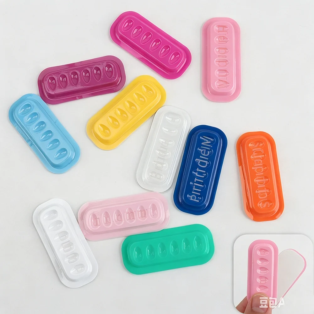 100PCS Flower-Shaped Eyelash Extension Glue Tray, PVC Adhesive Pads, Lash Glue Holder