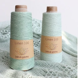 1 Cone 100g 100% Natural Linen Lace Weight Hand Knitting Crochet Yarn for Summer Shawl Vest Garments, Breathable and Cool