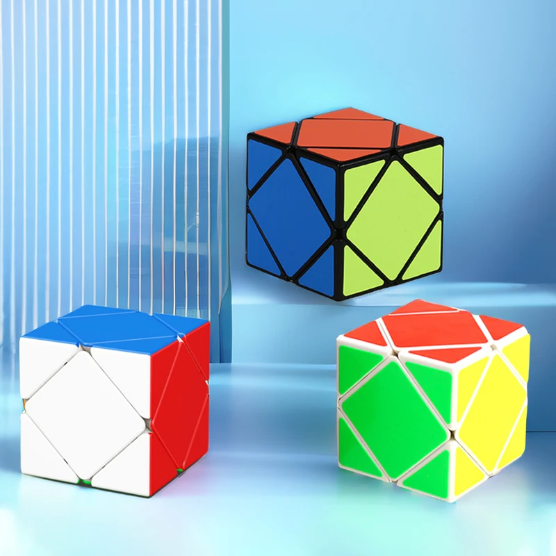 SENGSO Skewb Cube de vitesse sans autocollant Skewb noir/blanc autocollant Cube magique Puzzle Collection jouets pour enfants adolescents cadeau de pâques