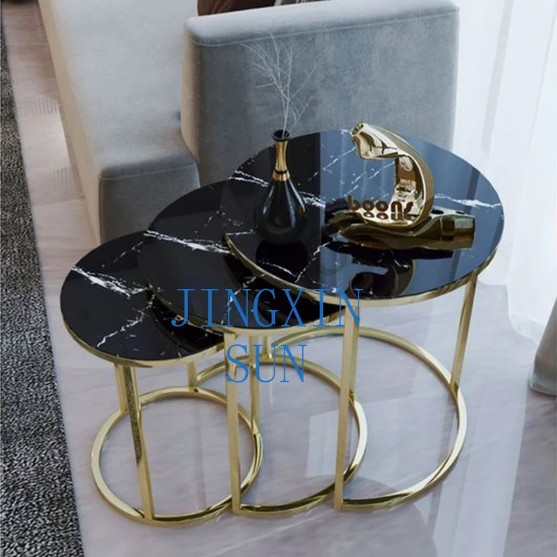 Room Furniture Furniture Living Room Set Gold Metal Side Table Small Round Nested Side Table