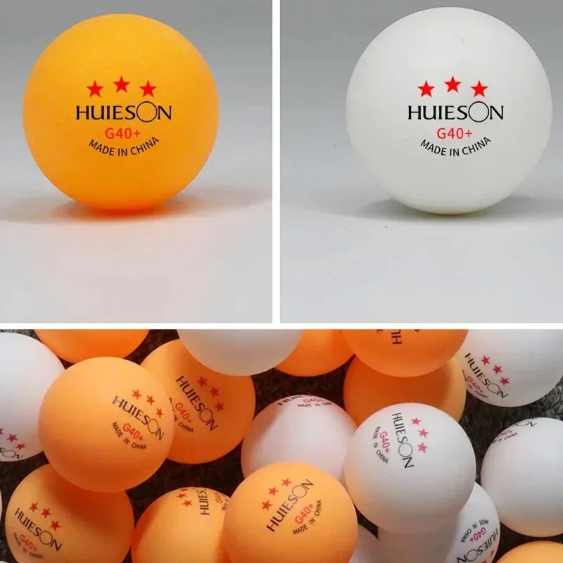 Huieson G40+ 3 Star ABS New Material Table Tennis Balls with High Elasticity Durable Training Ping Pong Ball without Seam 100pcs