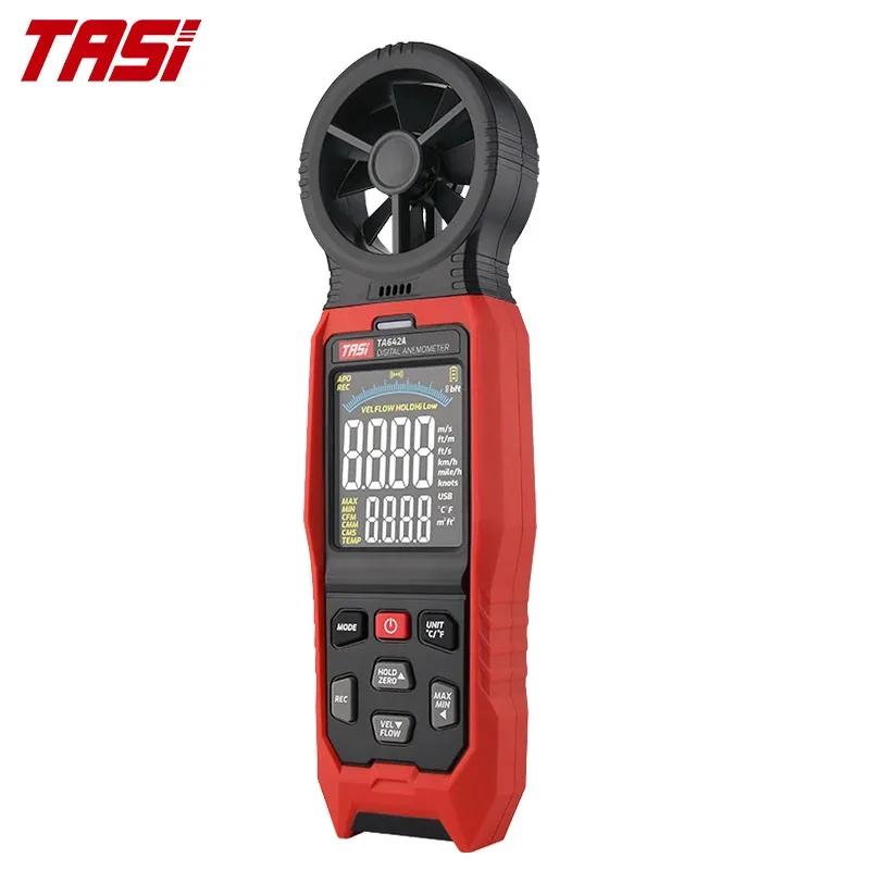 

For Sea Shipping, CustomizedTASI TA642A Speed Measuring Instrument Air Temperature Flow Velocity and Wind Speed Meter Anemometer