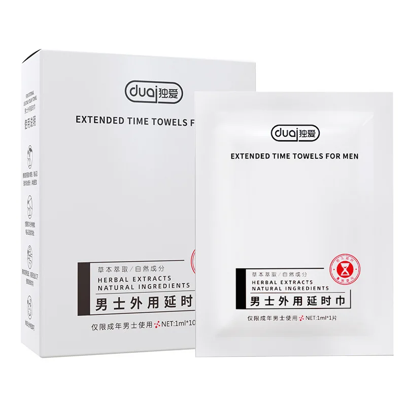 Men's Extended Time Wipes for External Use, Individually Wrapped Nonwoven Cloths, 1ml x 10 Pieces, Targeted Intimate Application
