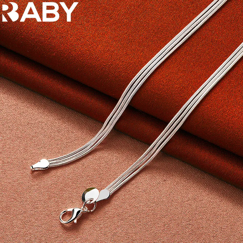 

URBABY 925 Sterling Silver 45cm Round Necklace For Women Anniversary Gift Popular Wild Fashion Romantic Jewelry