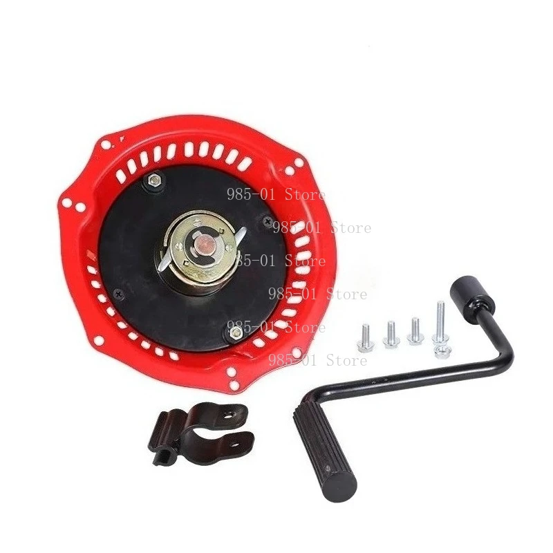 New Iron Case 168/170F Engine Hand-Cranked No-Pull Starter Fit for Micro Tiller Sprayer Water Pump Generator