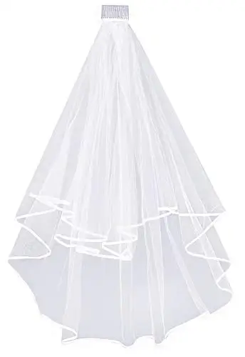 Wedding Veil Ribbon Edge with Comb Women's Bridal Veil for Wedding Party 2023