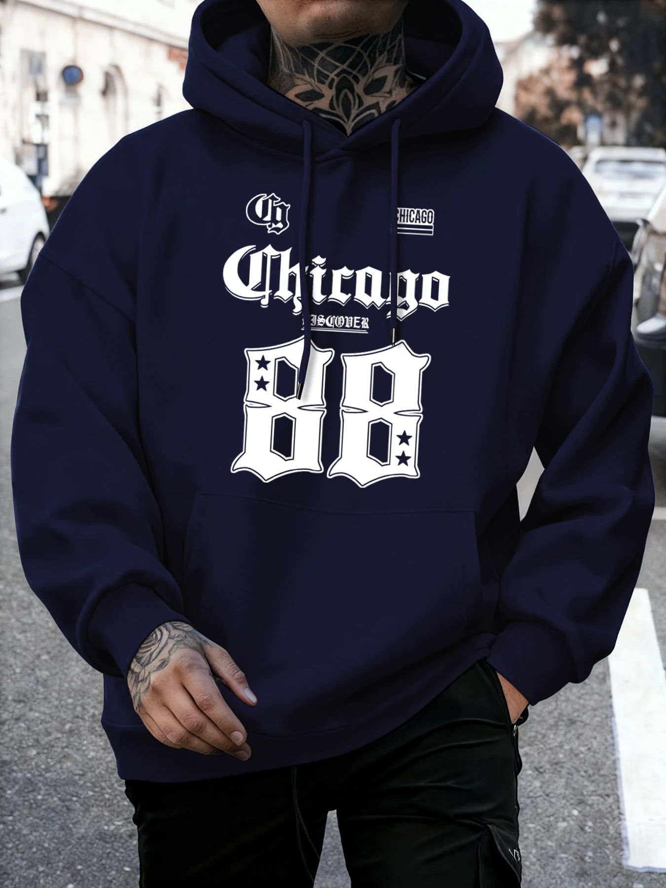 Chicago USA 88 Druck Sweatshirt für Männer Mode Vintage Kleidung Fleece Herbst warme Pullover Unisex lose lange Ärmel